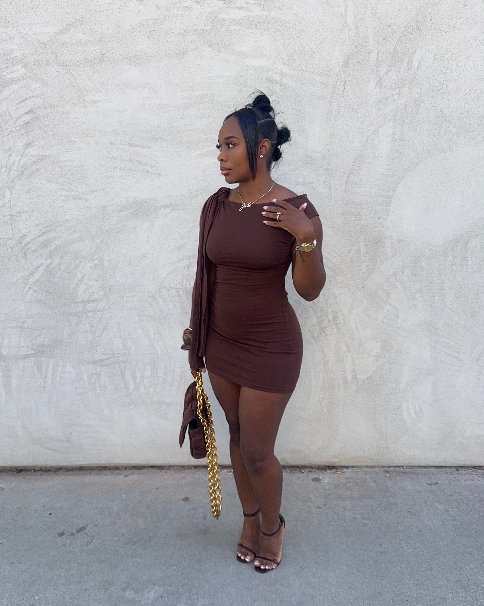 Mocha Muse : Mini Dress