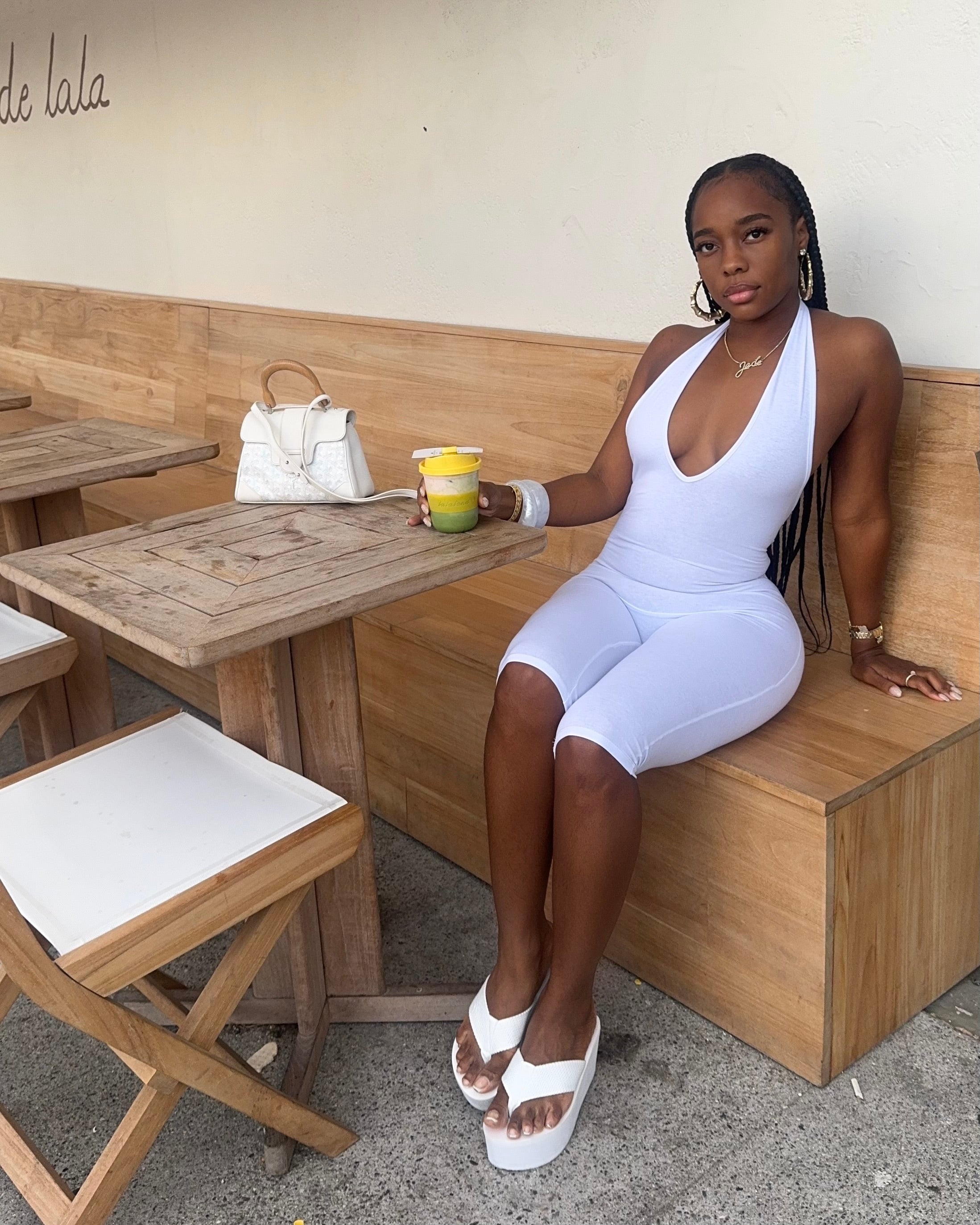 Cali Capri Jumpsuit (White)