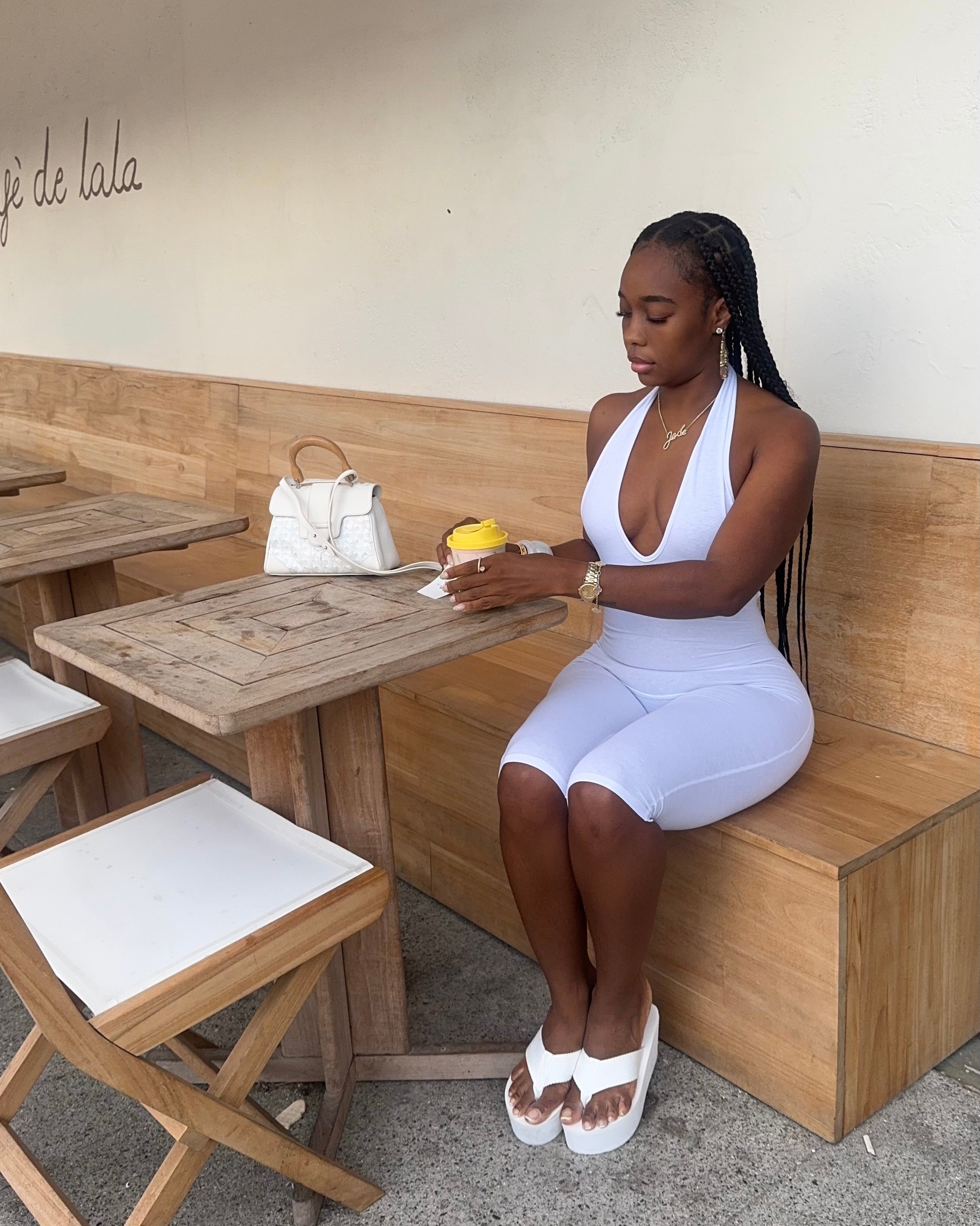 Cali Capri Jumpsuit (White)