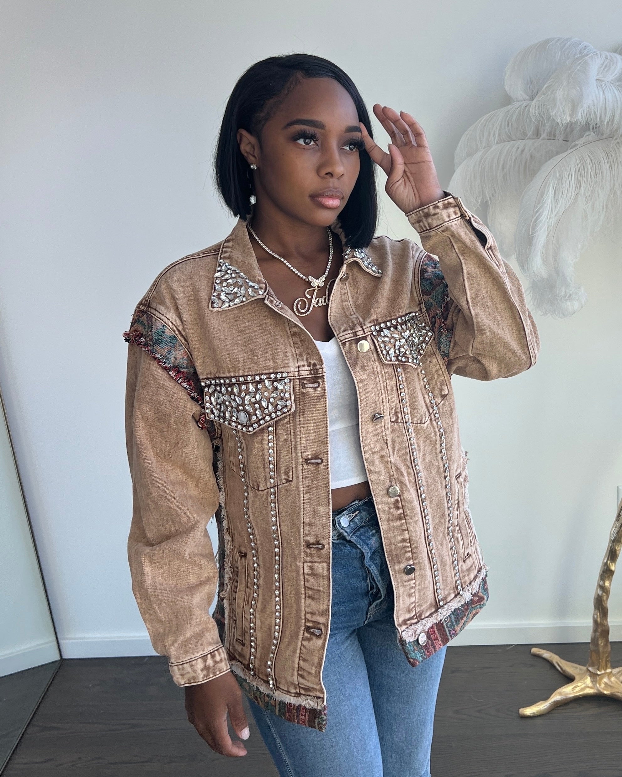 Fringe hotsell jeans jacket