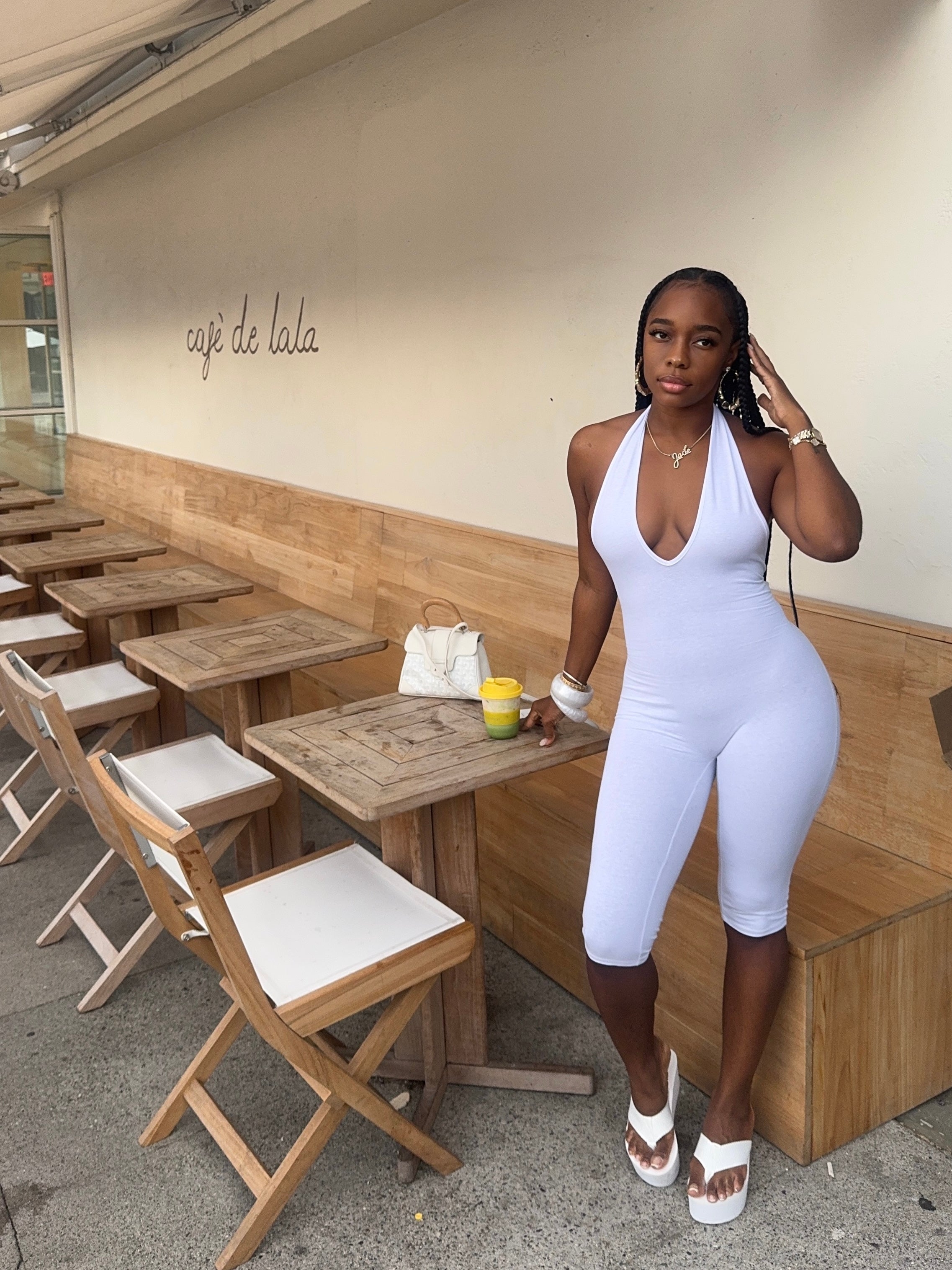 Cali Capri Jumpsuit (White)