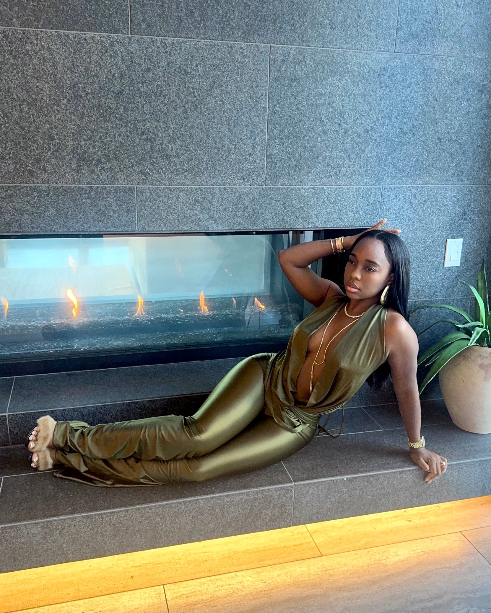 Satin Pour : Jumpsuit