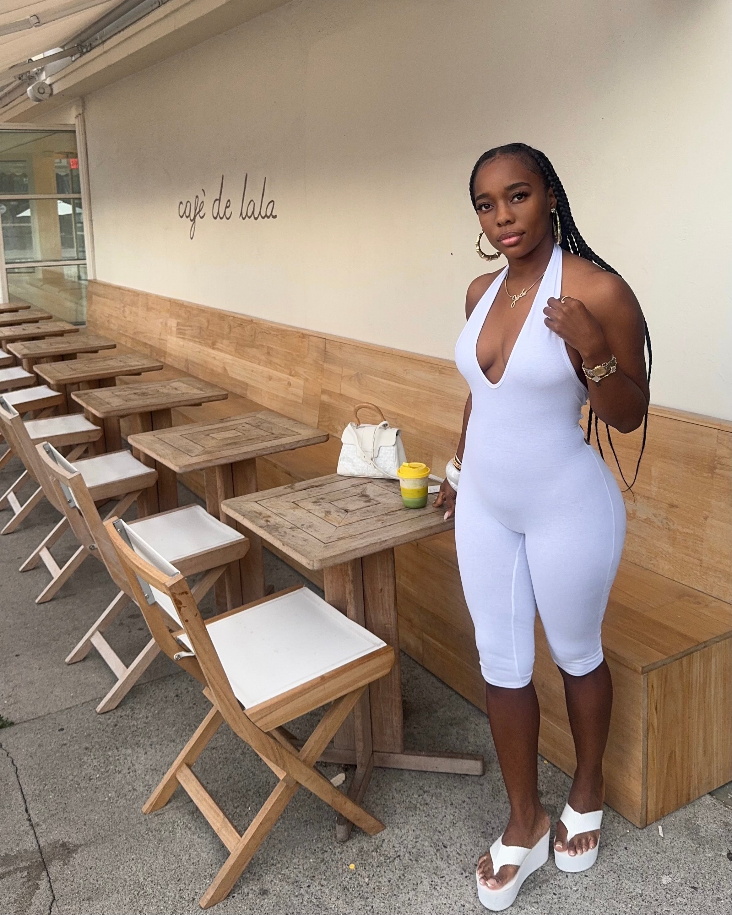 Cali Capri Jumpsuit (White)