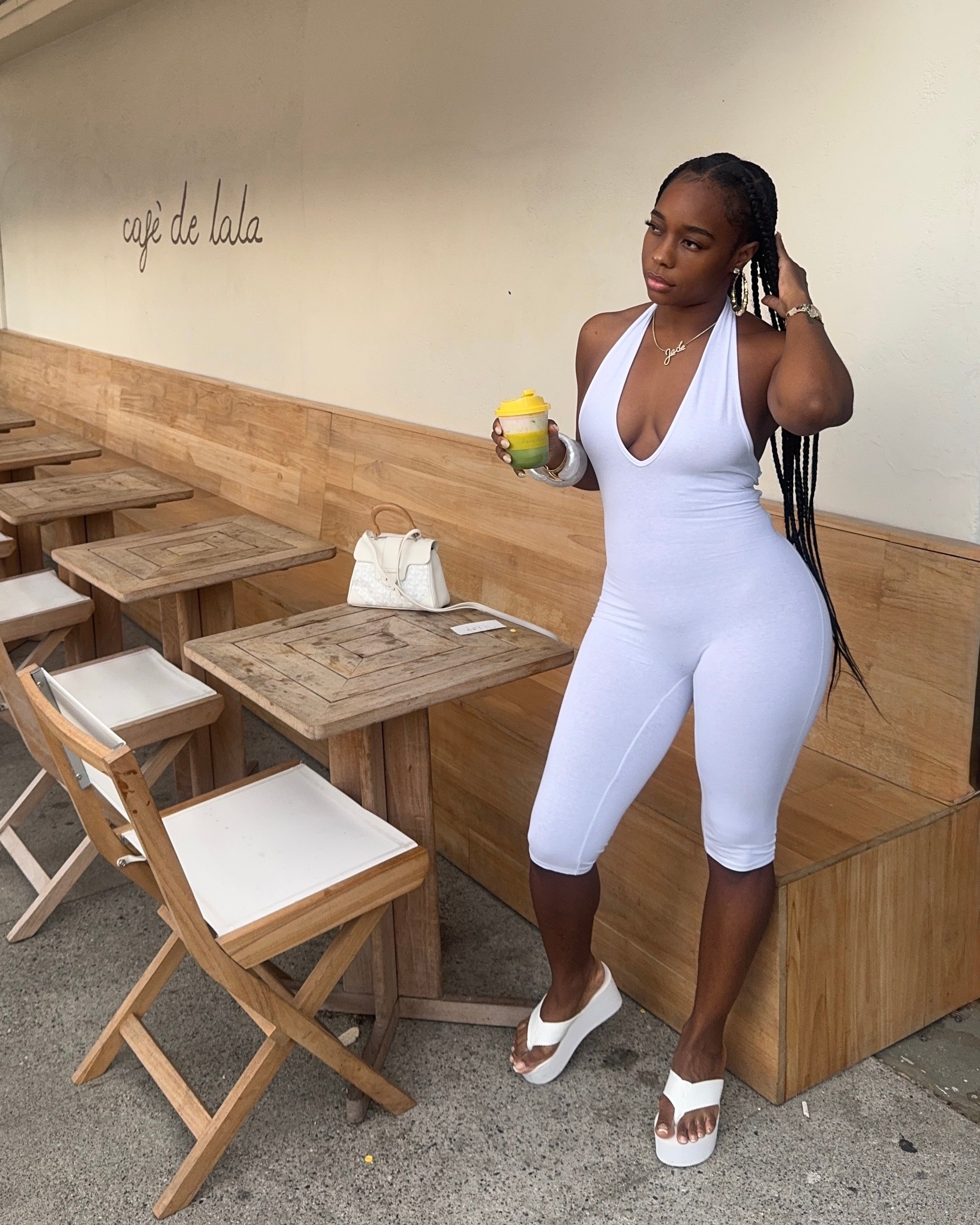 Cali Capri Jumpsuit (White)