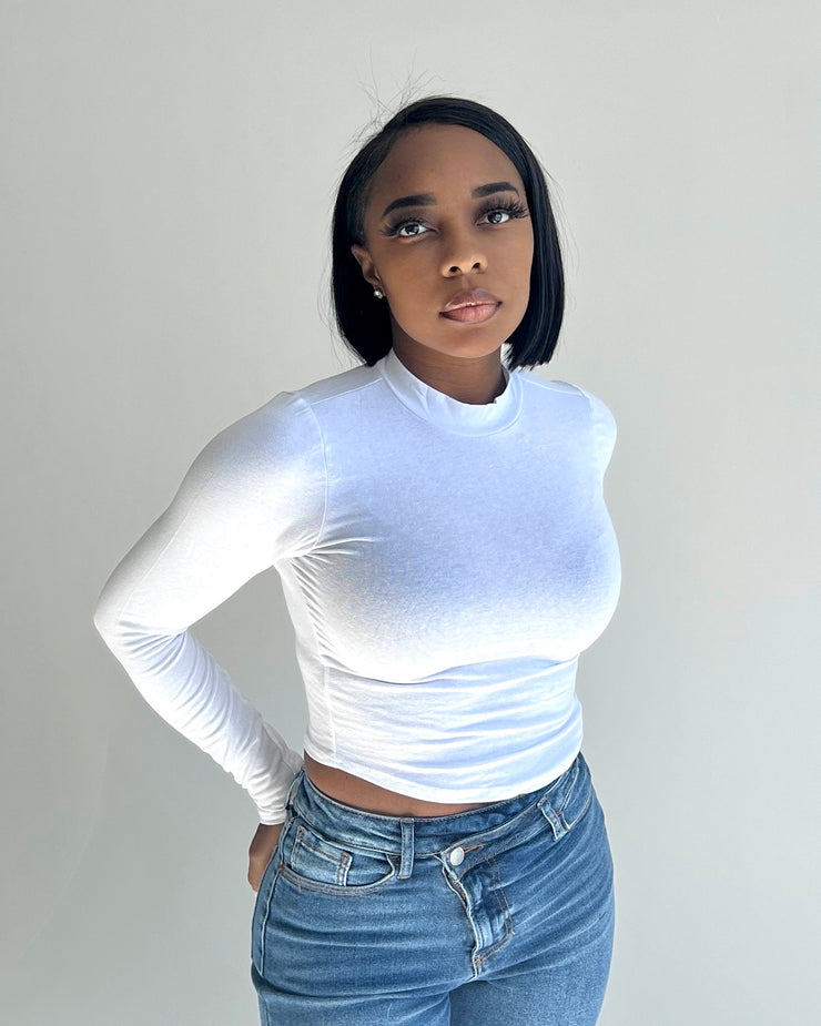 Baesics : Mock Neck Crop Top