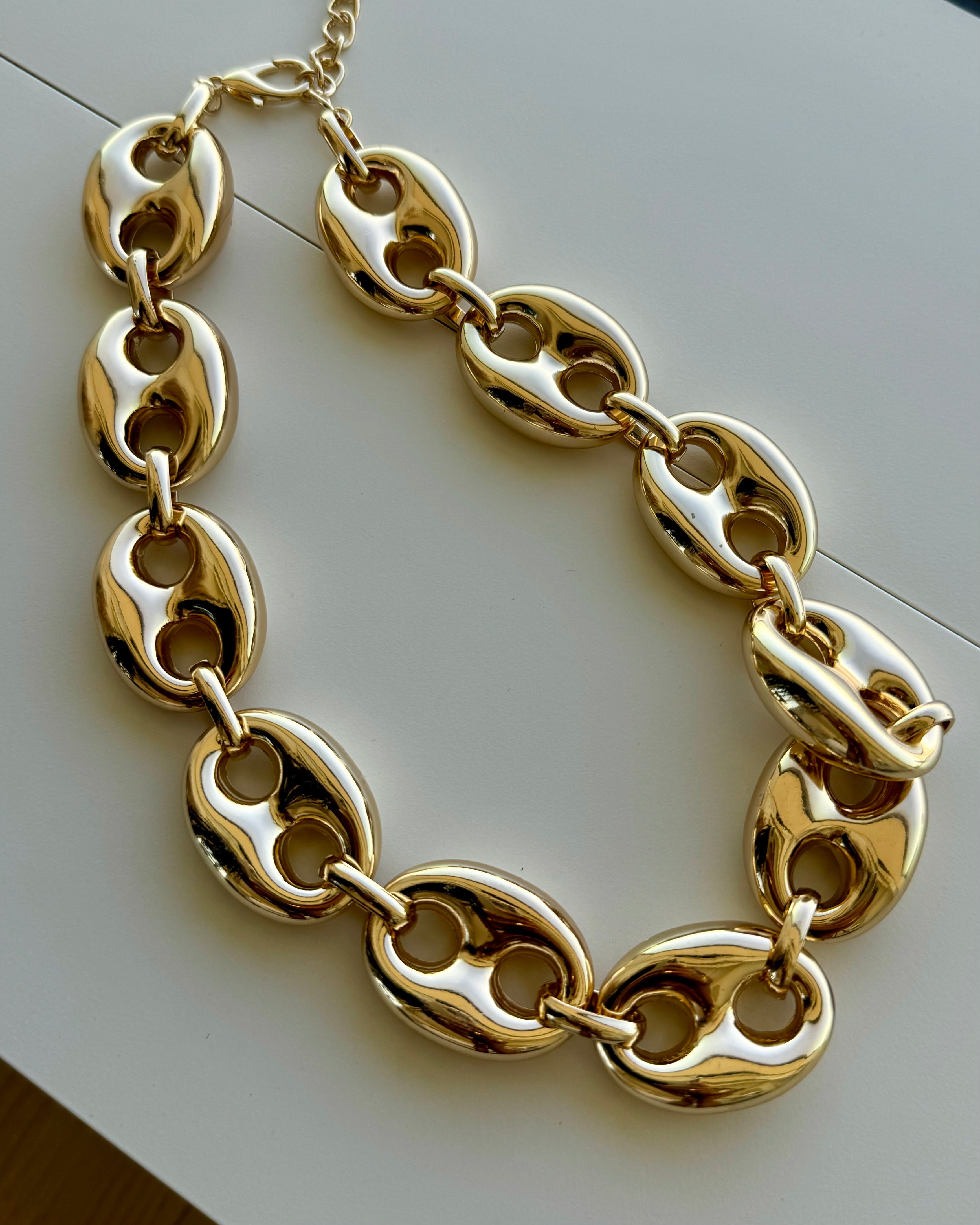 Gold Link Necklace Bracelet