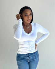 BAEsics : Long Sleeve V-Neck Tee