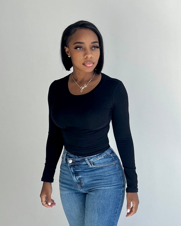 BAEsics : Long Sleeve Crewneck Crop Top