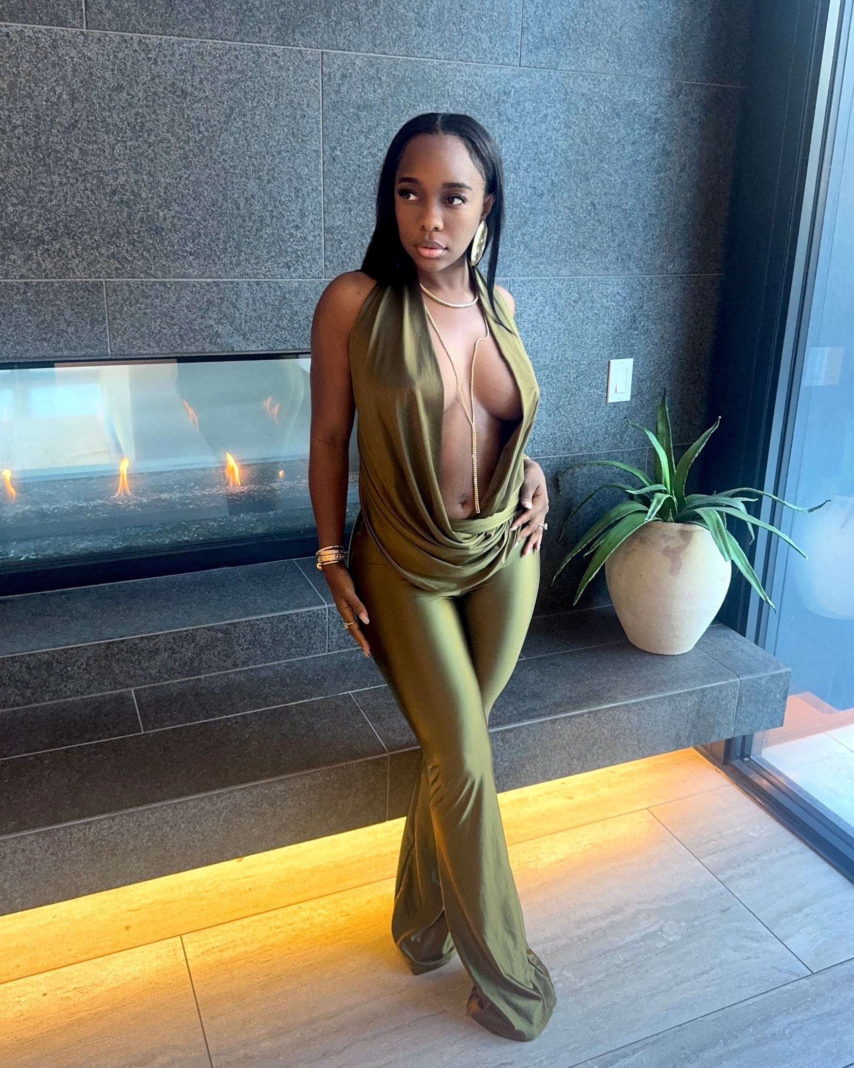 Satin Pour : Jumpsuit