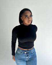 Baesics : Mock Neck Crop Top