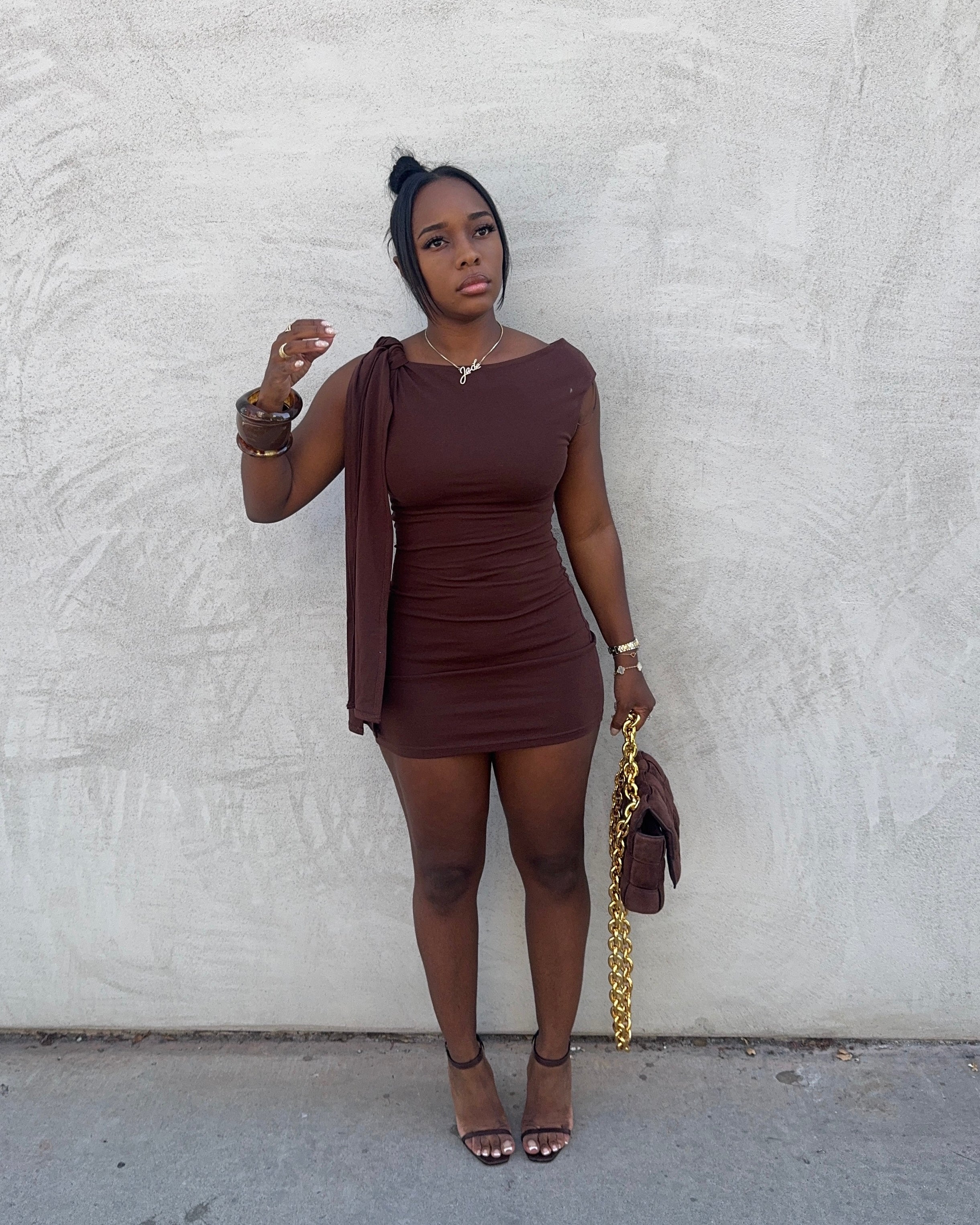 Mocha Muse : Mini Dress