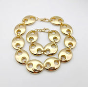 Gold Link Necklace Bracelet