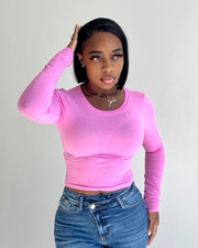 BAEsics : Long Sleeve Crewneck Crop Top