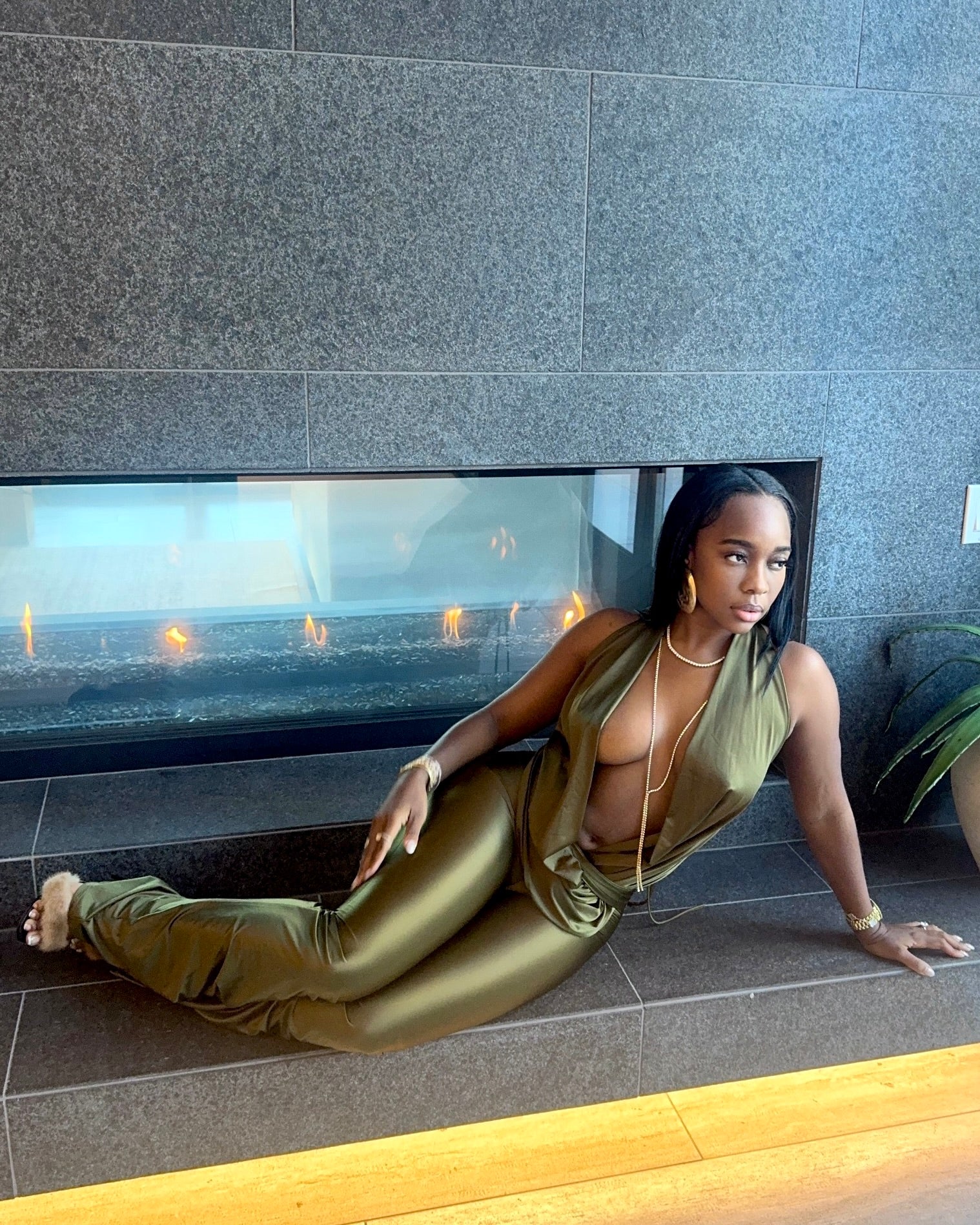 Satin Pour : Jumpsuit