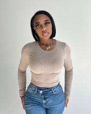 BAEsics : Long Sleeve Crewneck Crop Top