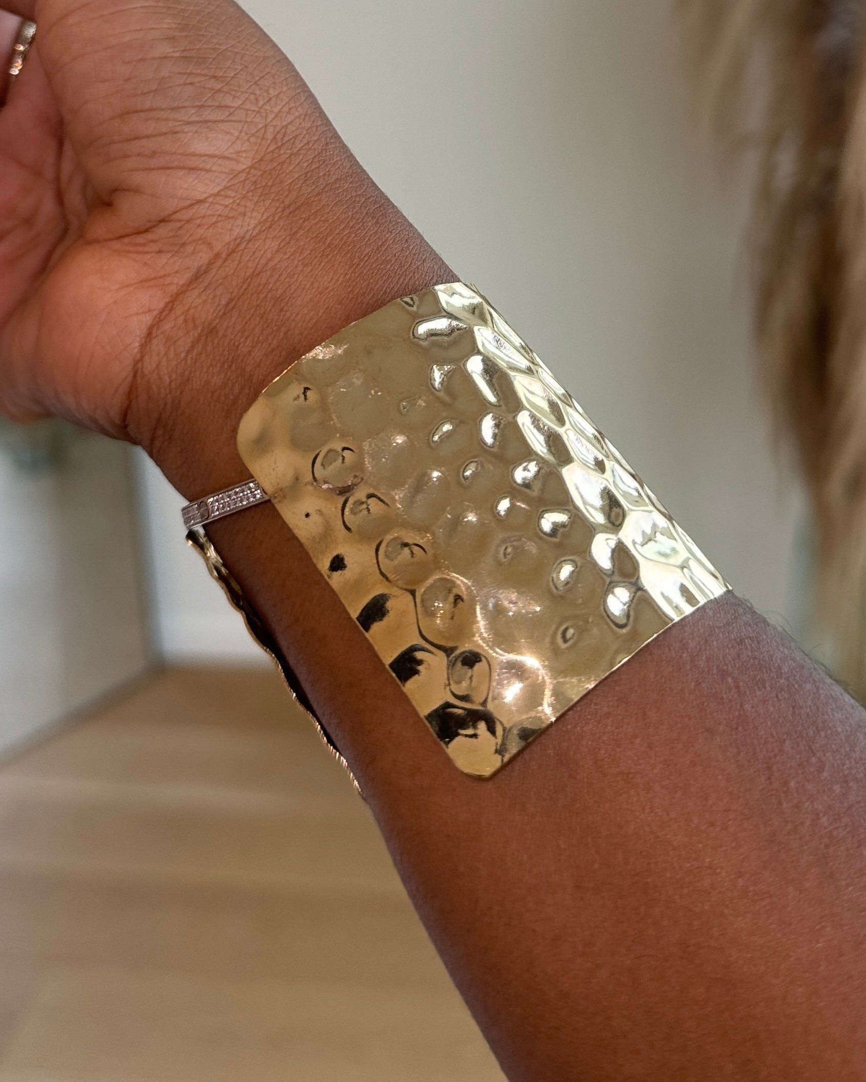 Hammered Gold Cuffs