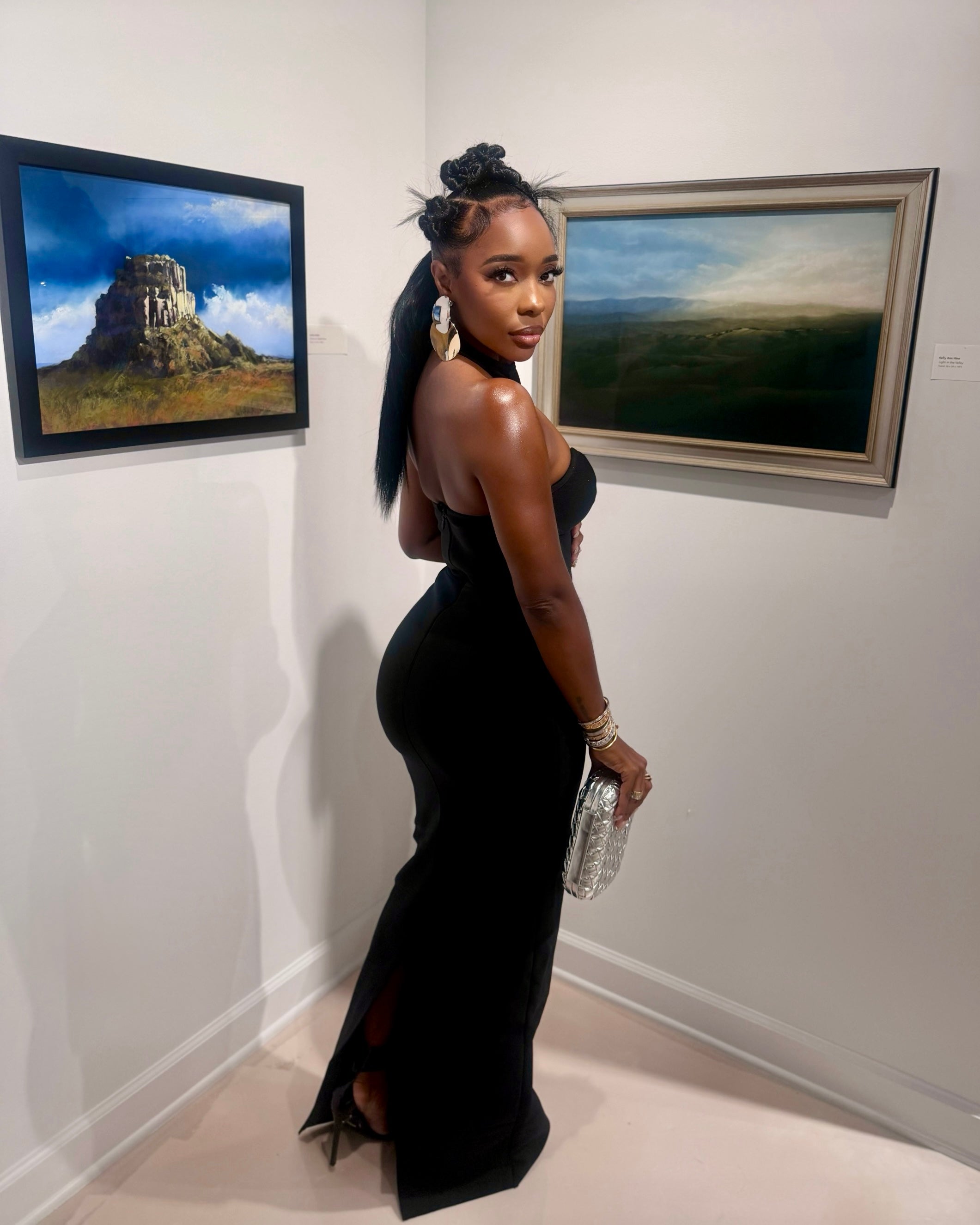 Fine Print : Maxi Dress (Black)