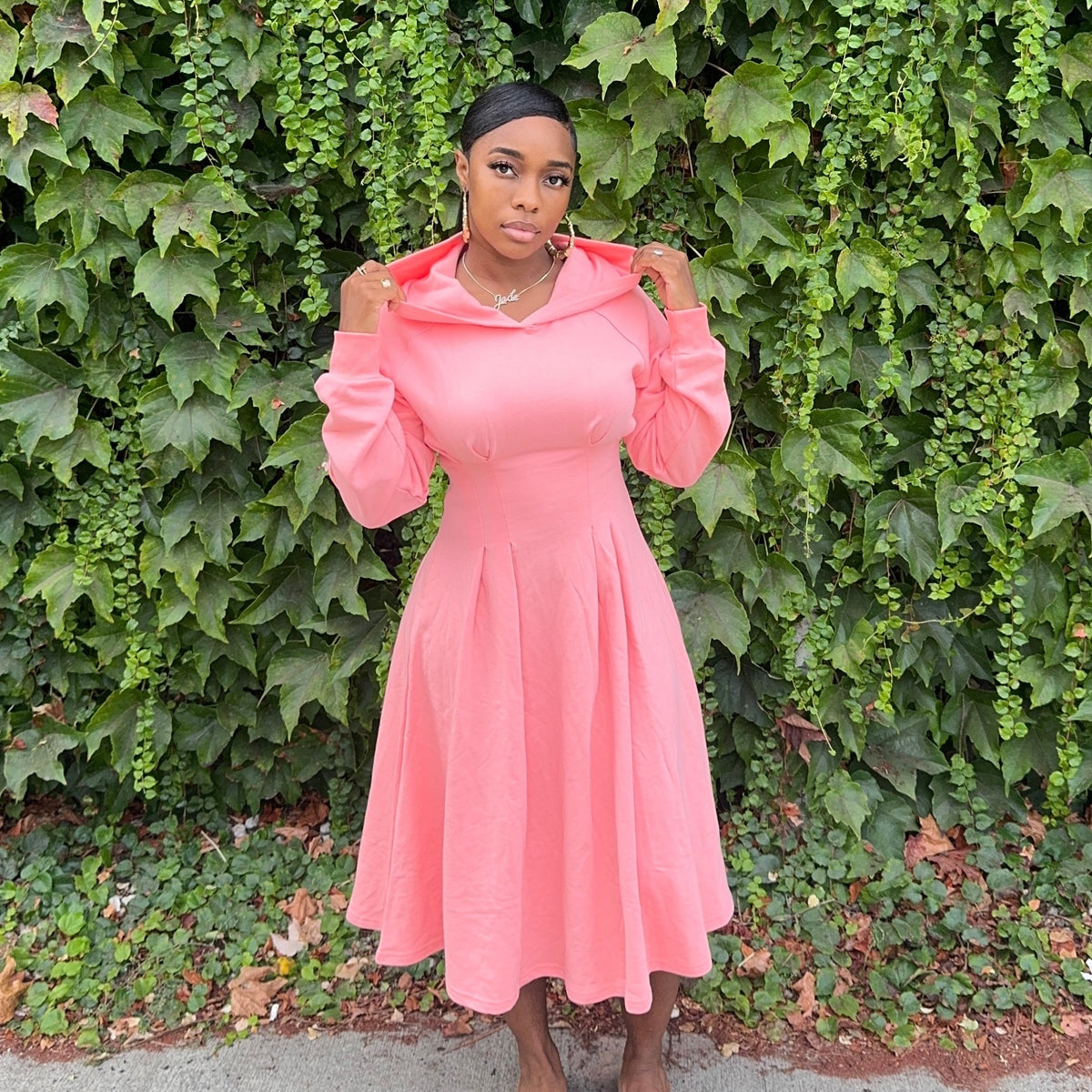 Street Chic : Midi Dress (Peach) Small