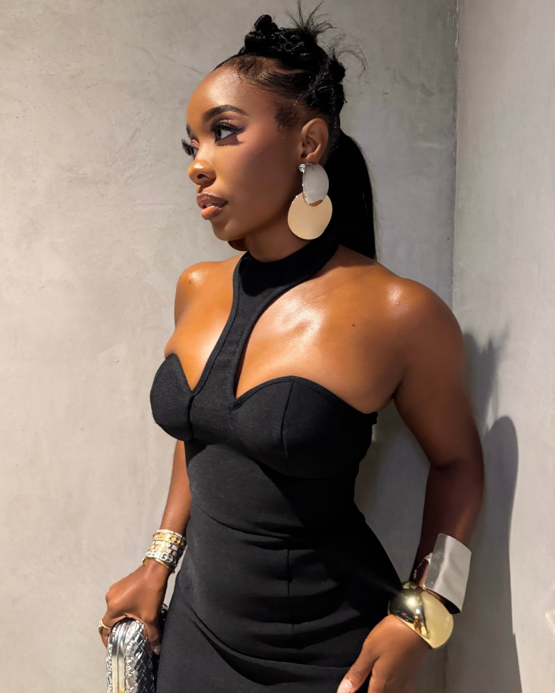 Fine Print : Maxi Dress (Black)