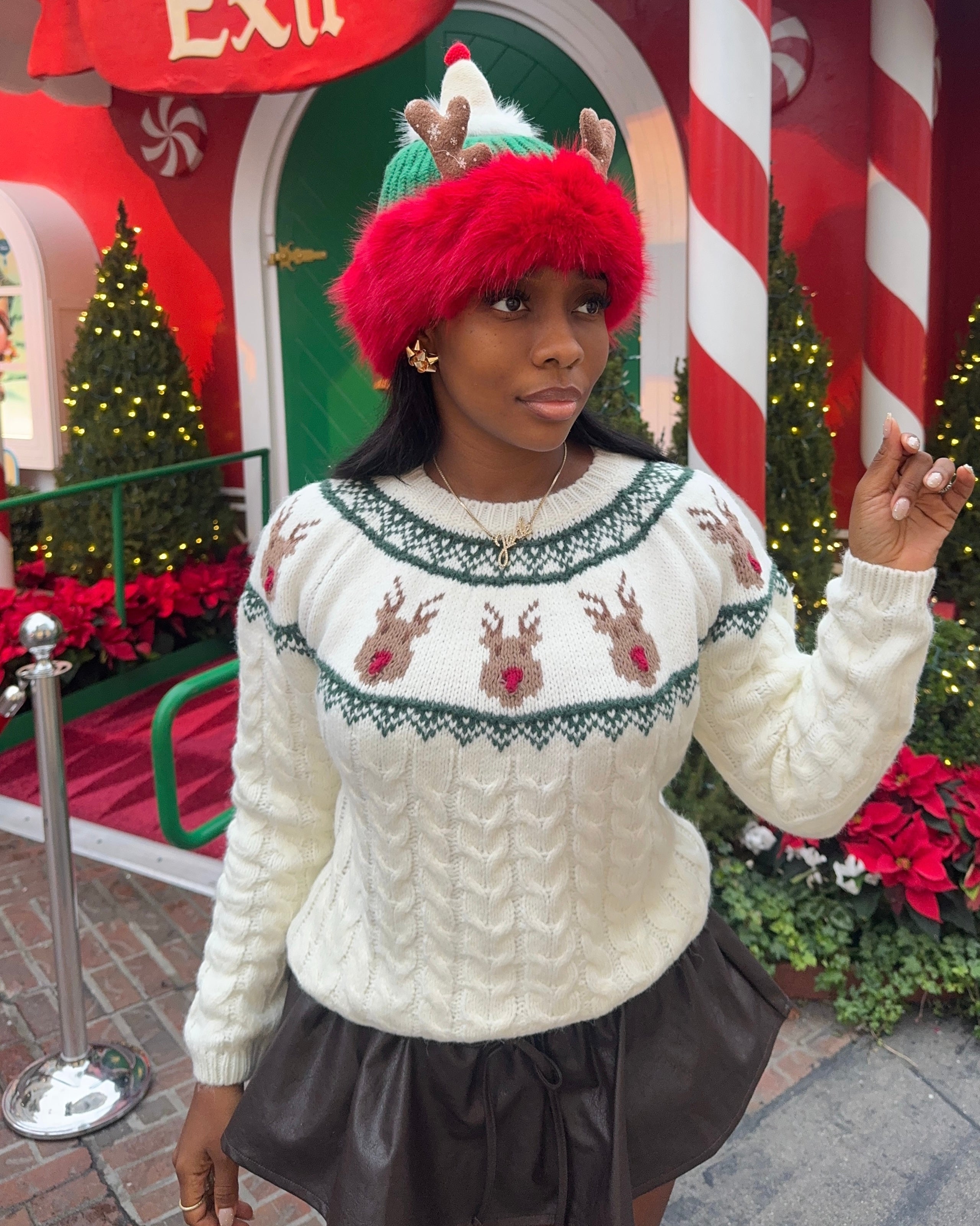 Cozy Reindeer : Knit Sweater