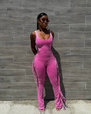 Fringe Fever : Jumpsuit (LIMITED) PINK
