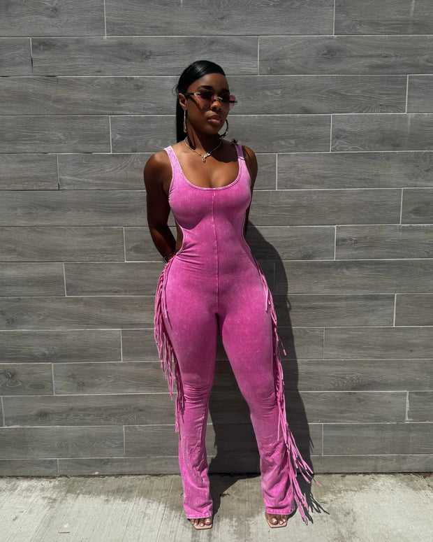 Fringe Fever : Jumpsuit (LIMITED) PINK
