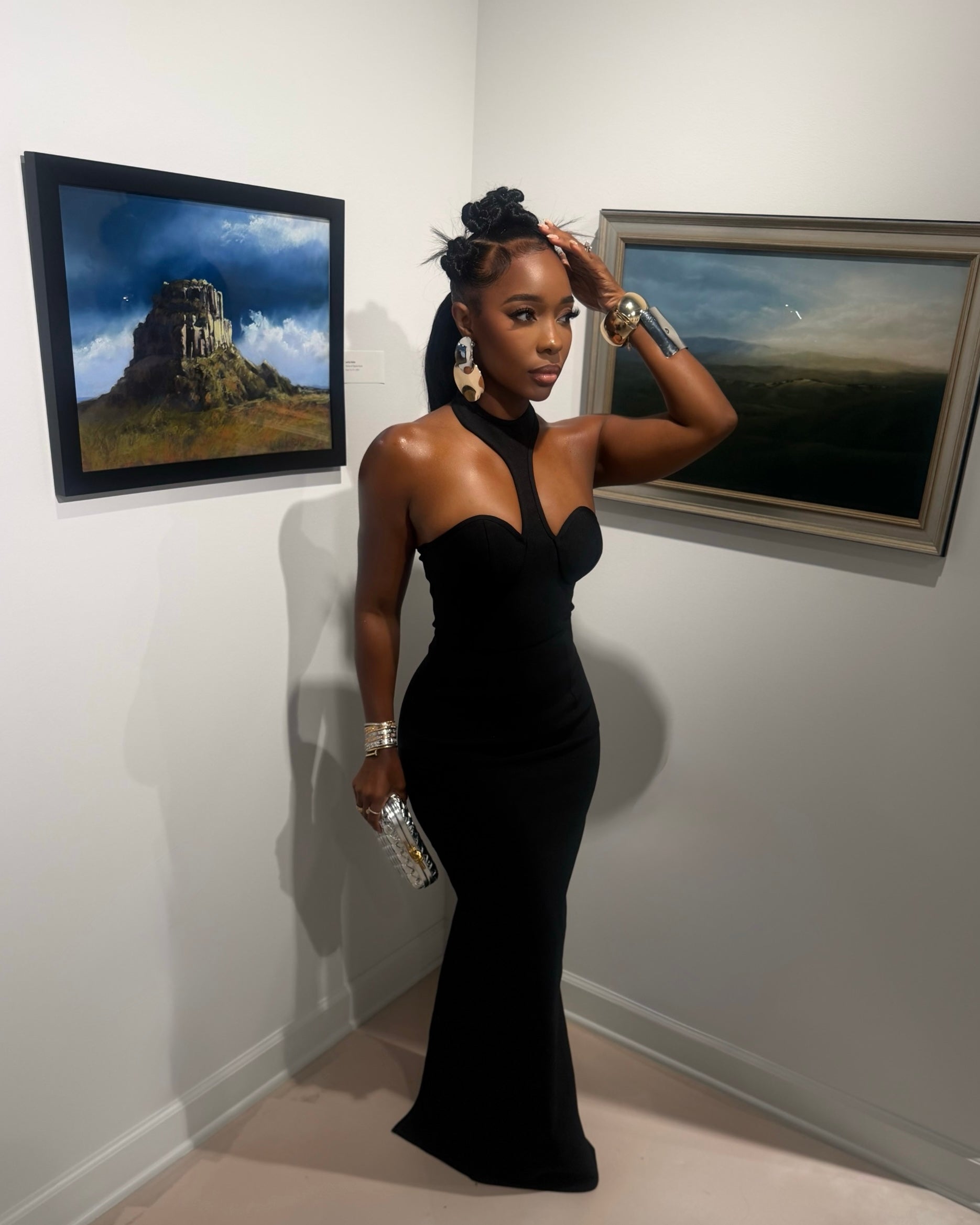 Fine Print : Maxi Dress (Black)