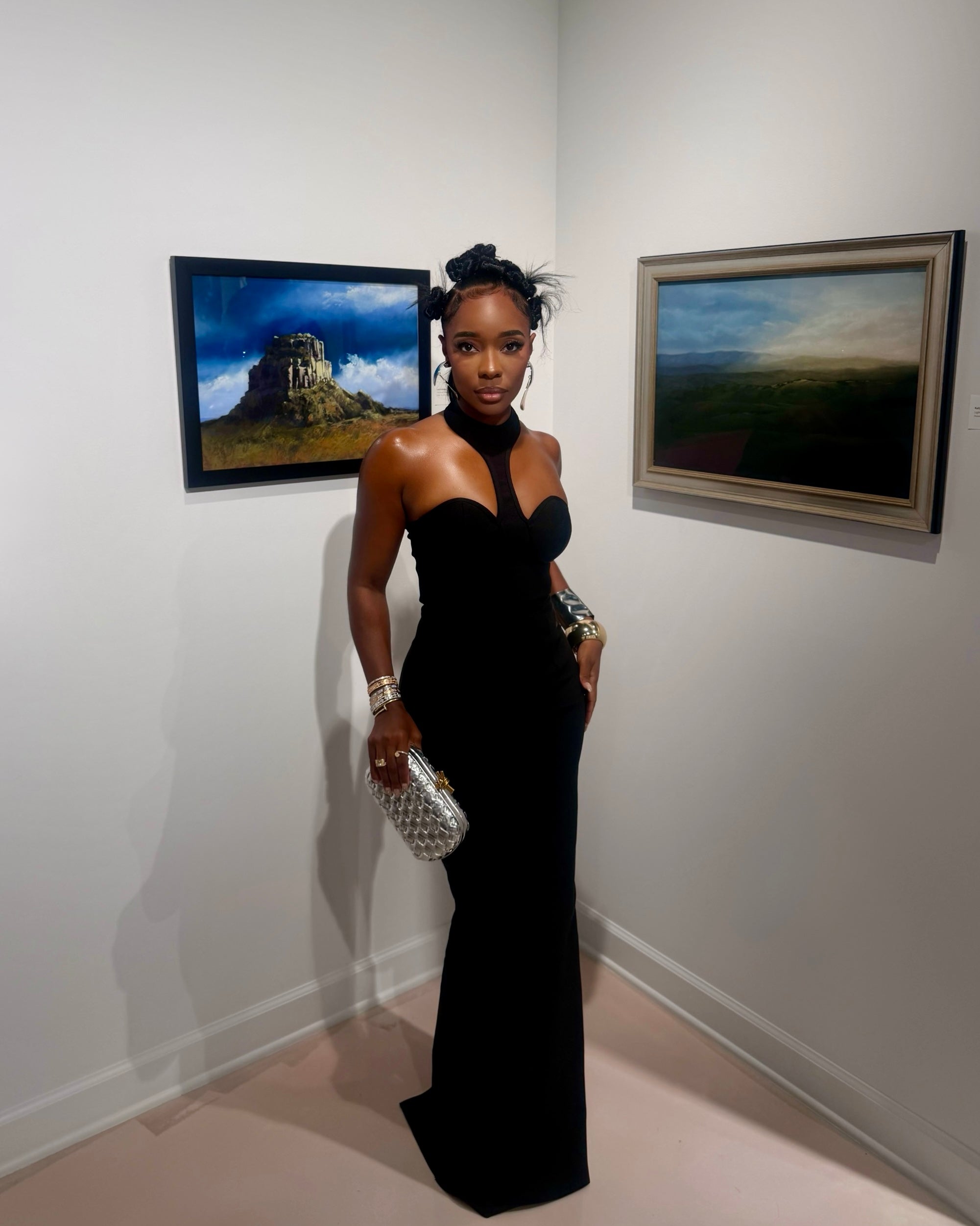 Fine Print : Maxi Dress (Black)