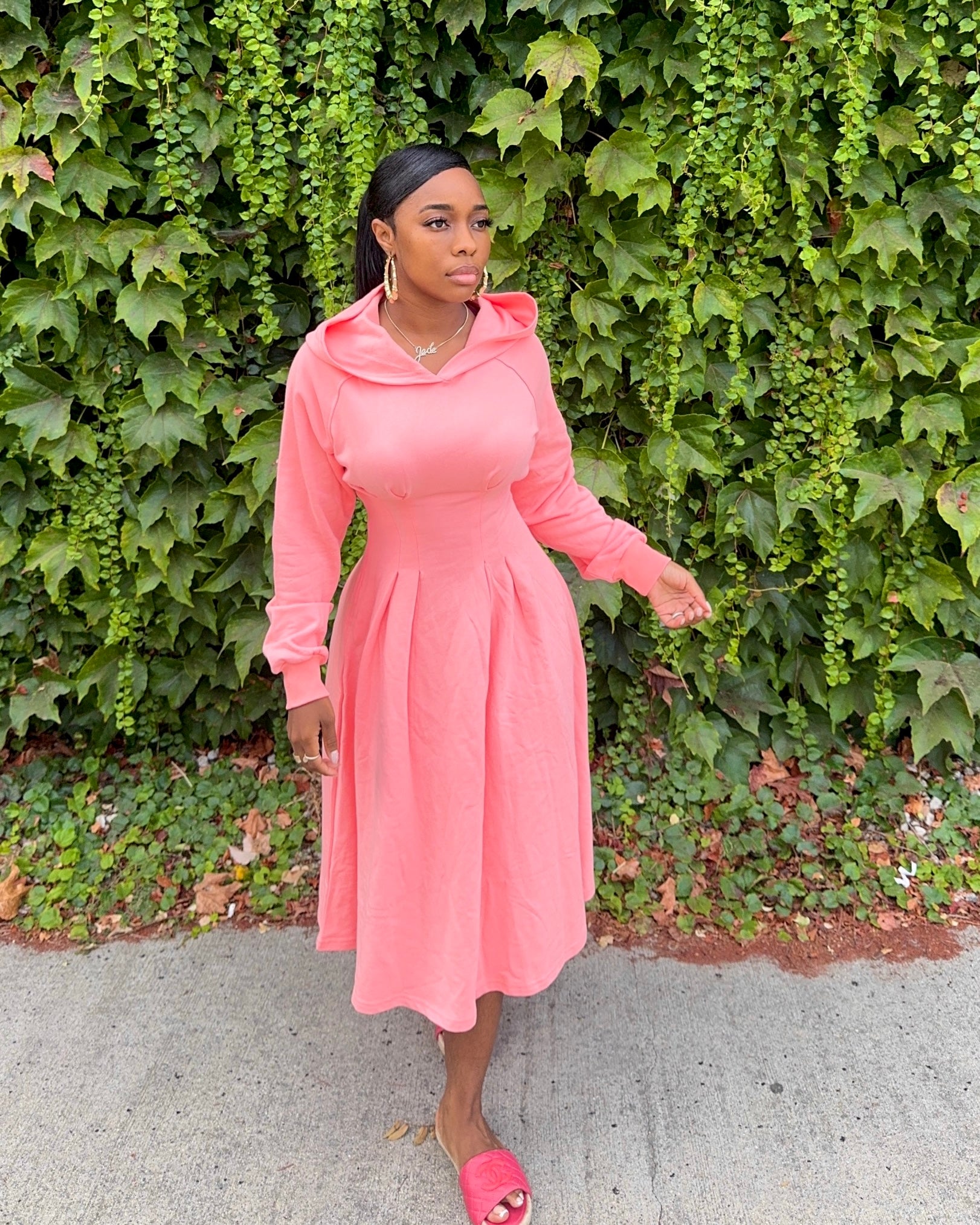 Street Chic : Midi Dress (Peach)