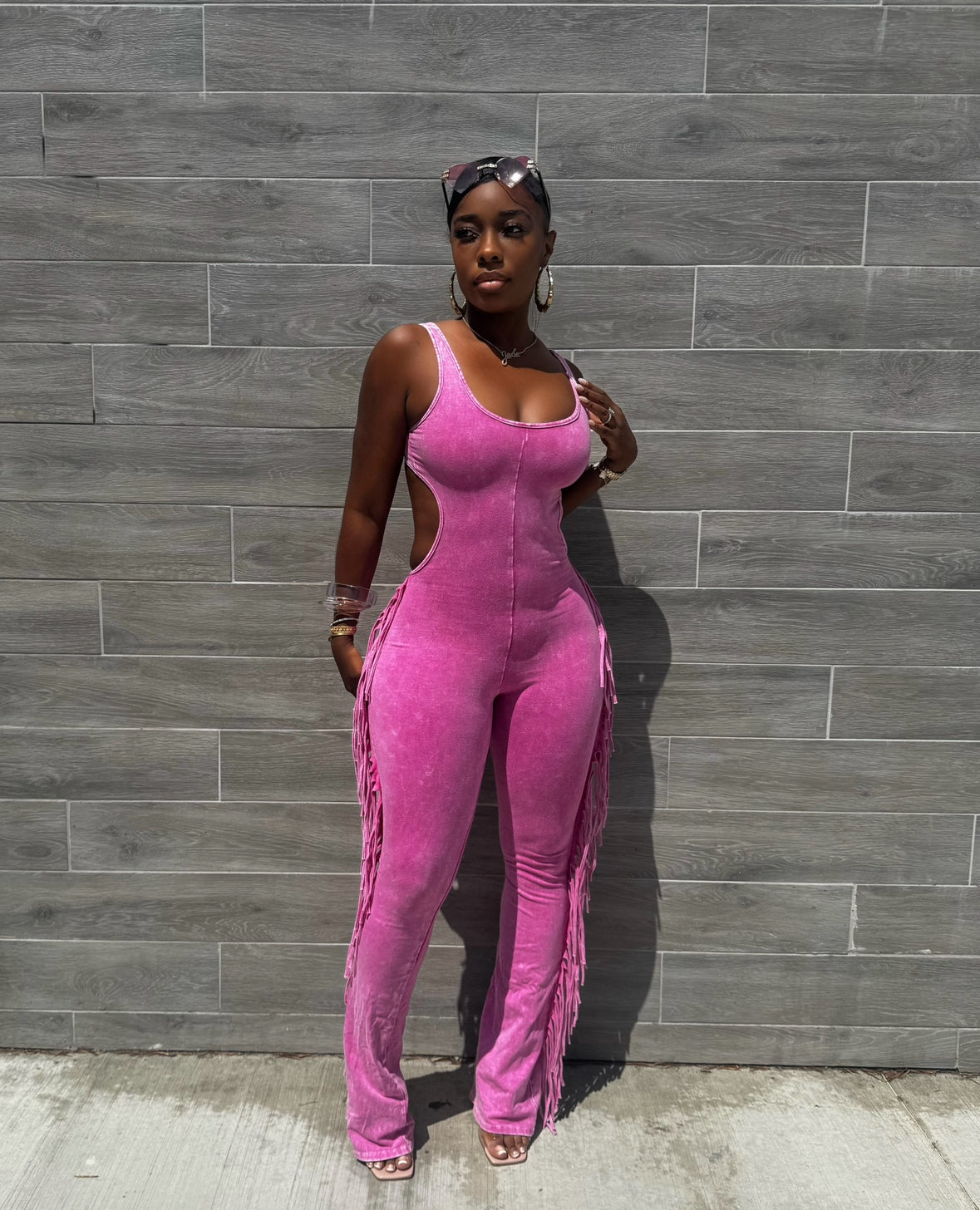 Fringe Fever : Jumpsuit (LIMITED) Pink